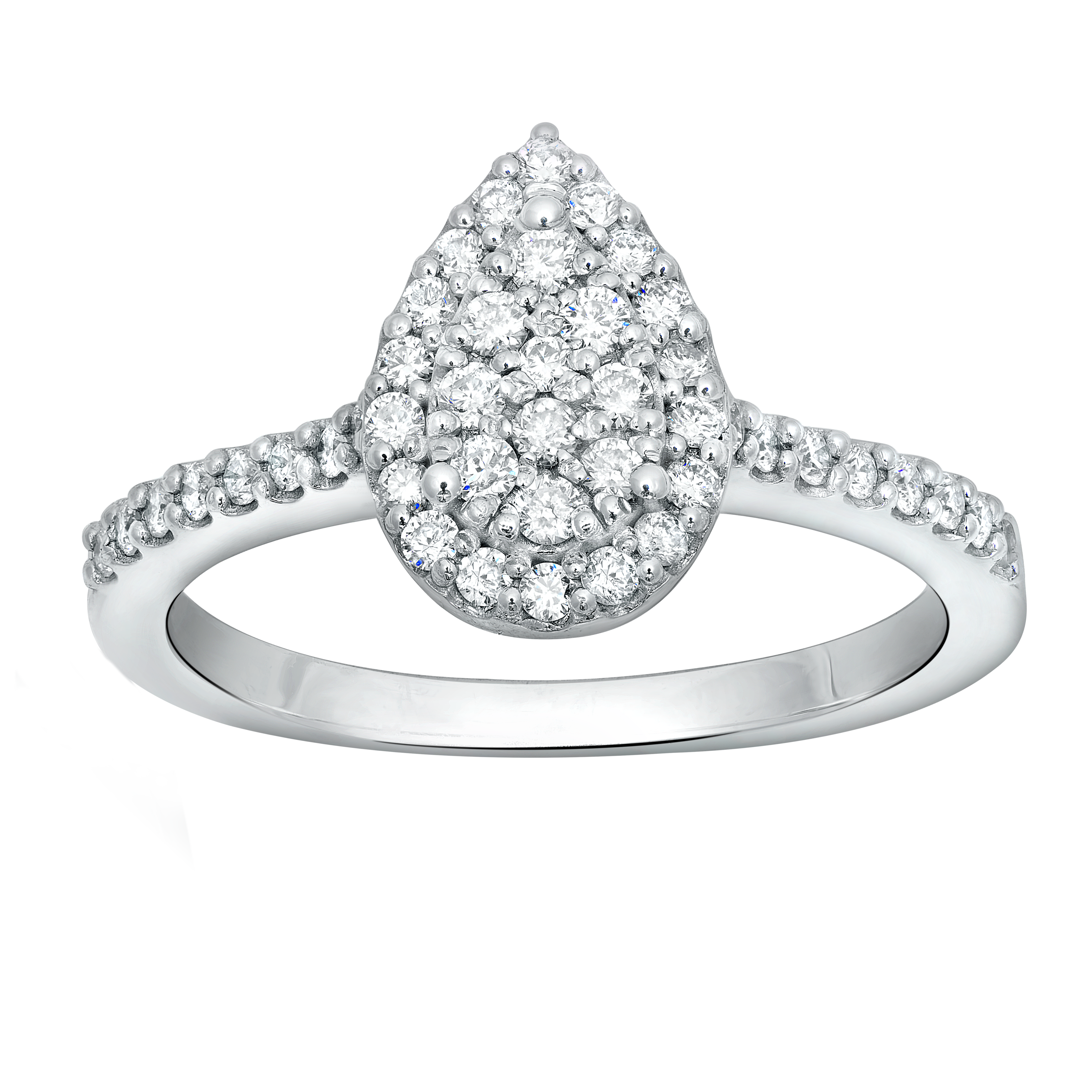 14KT 0.50 CTW Women’s Drop Cluster Diamond Ring