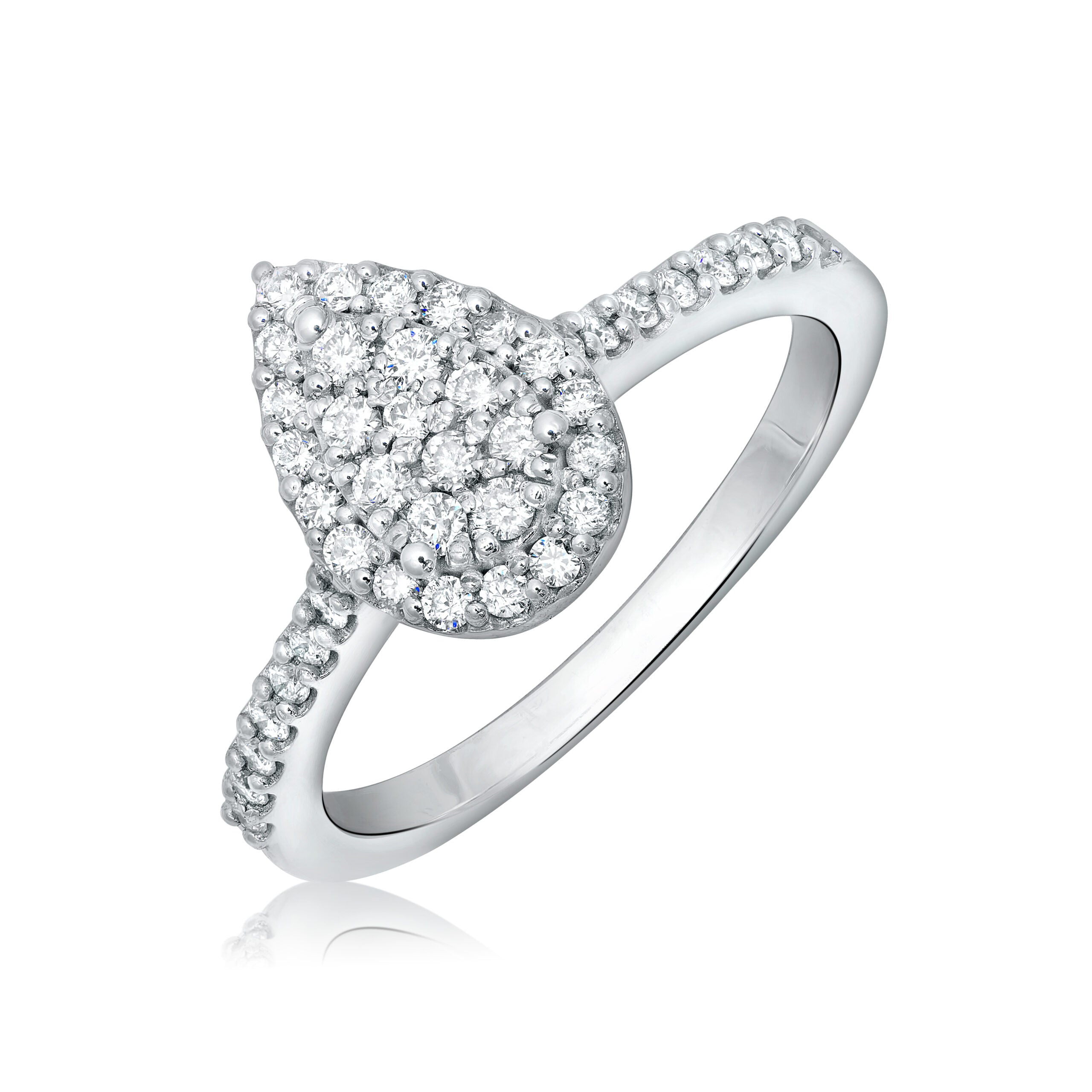 14KT 0.50 CTW Women’s Drop Cluster Diamond Ring