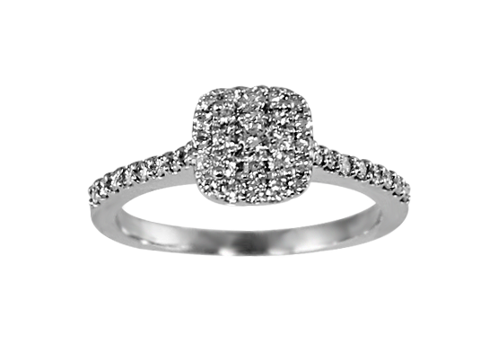 14KT 0.47 CTW Women’s Cluster Diamond Ring