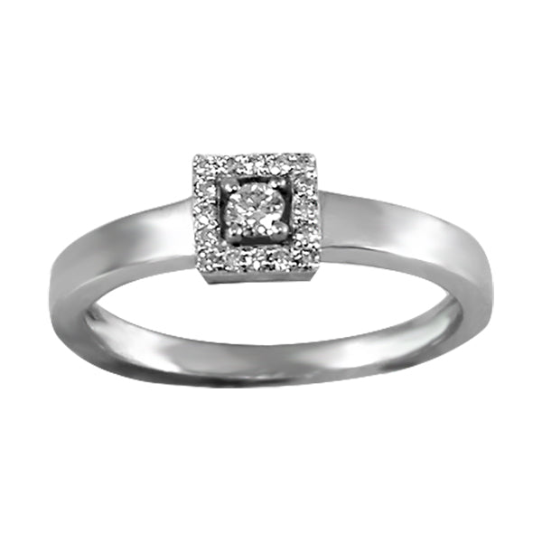 14KT 0.18 CTW Women’s Halo Annily Diamond Ring