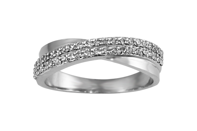 14KT 0.34 CTW Women’s Criss-cross Diamond Ring
