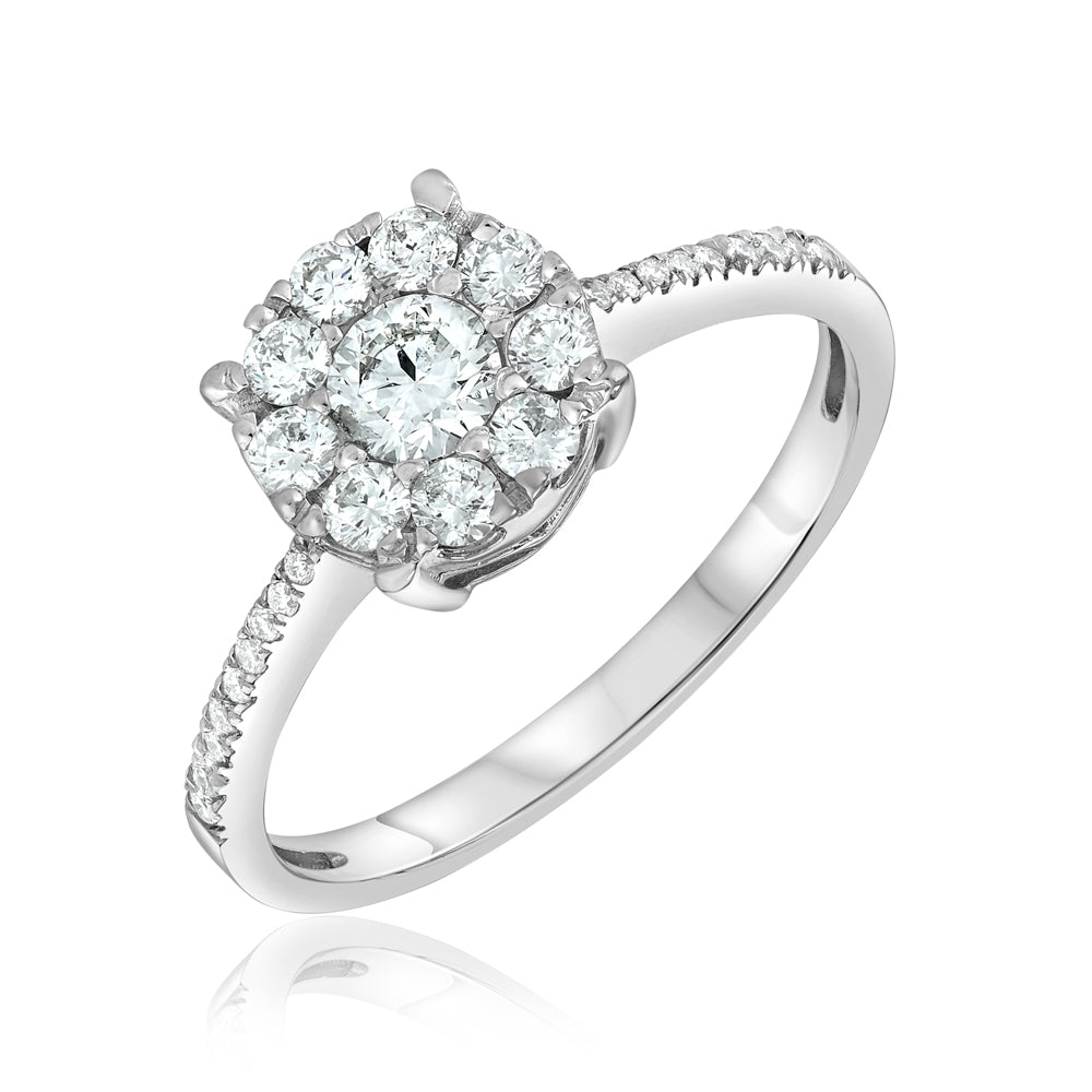 18KT 0.75 CTW Women’s Pavéed Canary Engagement Ring