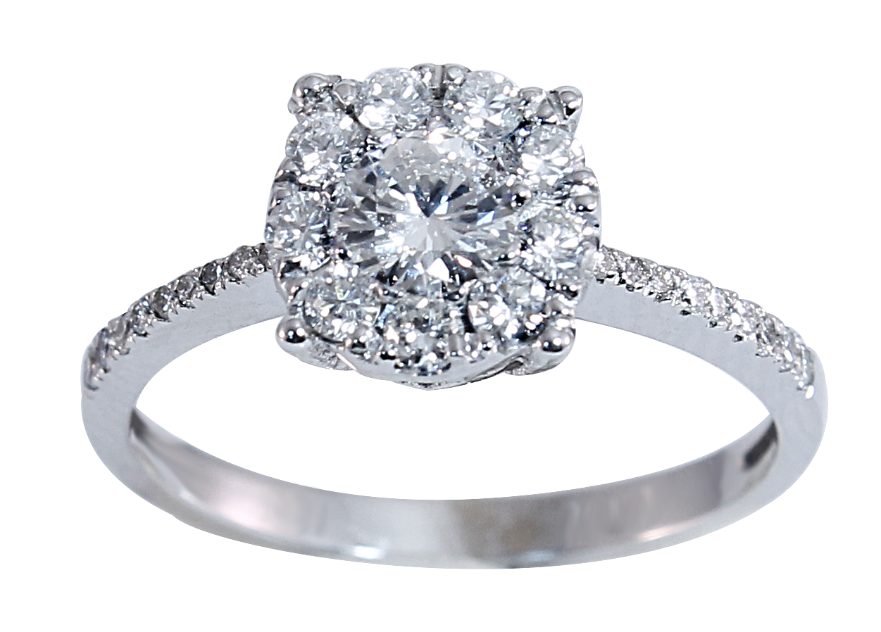 18KT 0.75 CTW Women’s Pavéed Canary Engagement Ring