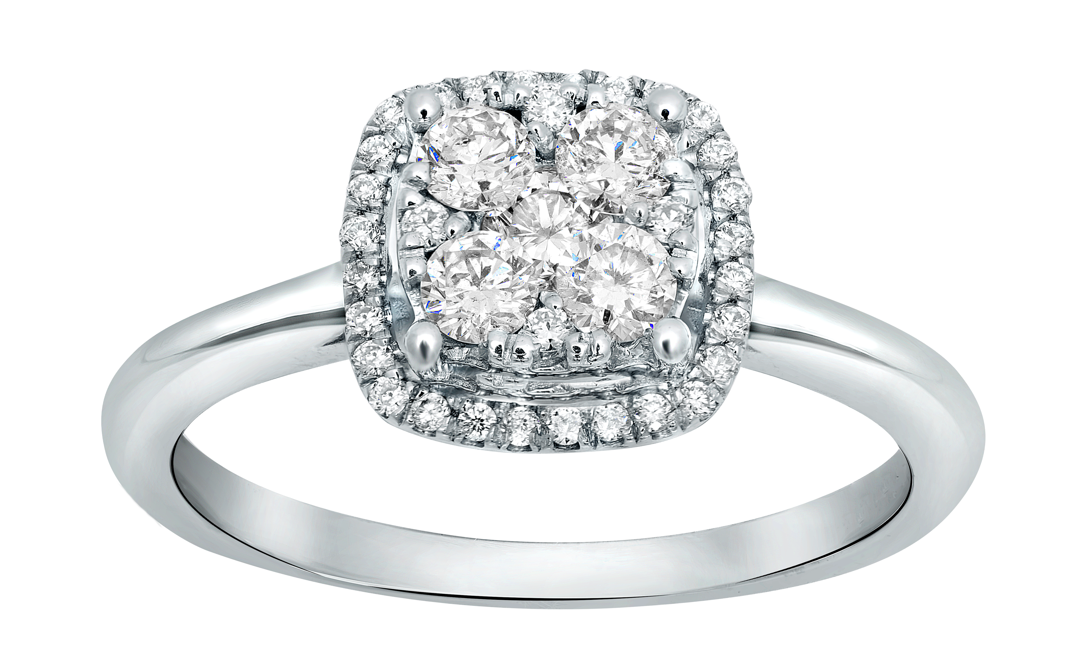 18KT 0.50 CTW Women’s Halo Amaryllis Engagement Ring