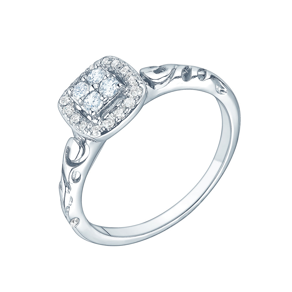 14KT 0.25 CTW Women’s Quadra Halo Engagement Ring