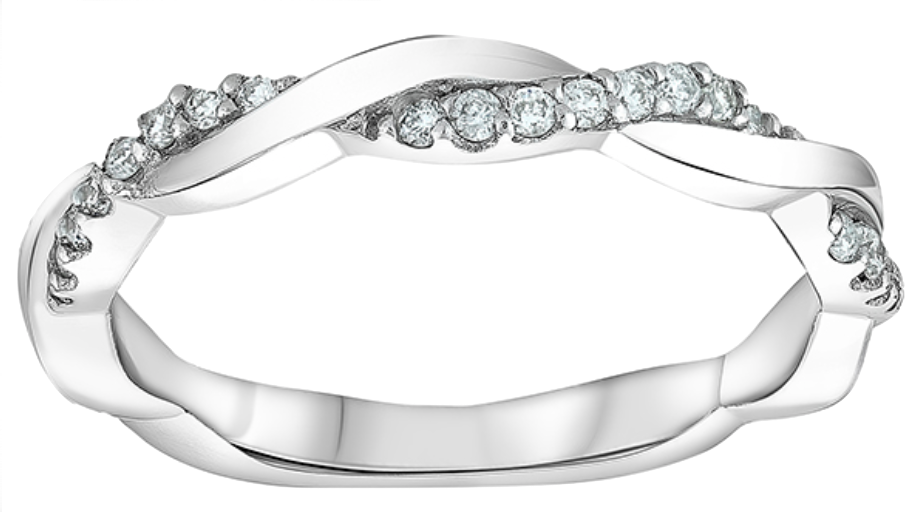 14KT .15CTW Women’s Diamond Twisted Band