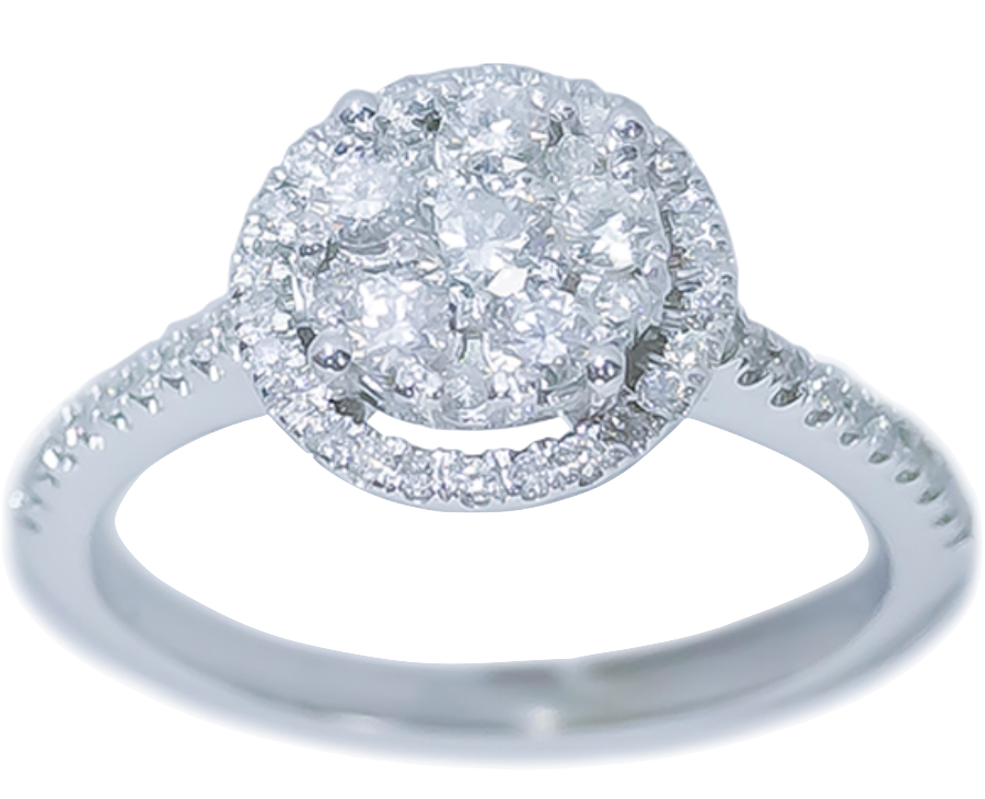 14KT 0.50 CTW Women’s Round Halo Engagement Ring