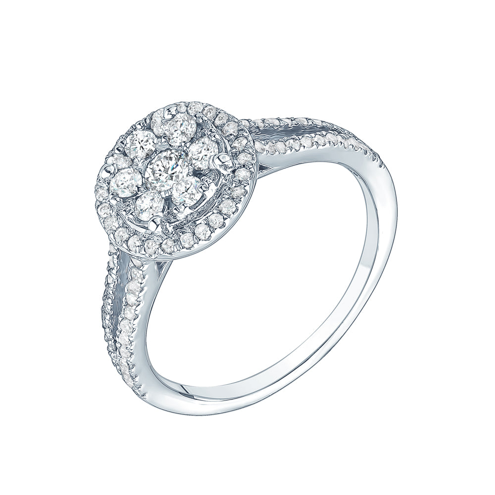 14KT 0.67 CTW Women’s Constellation Halo Engagement Ring