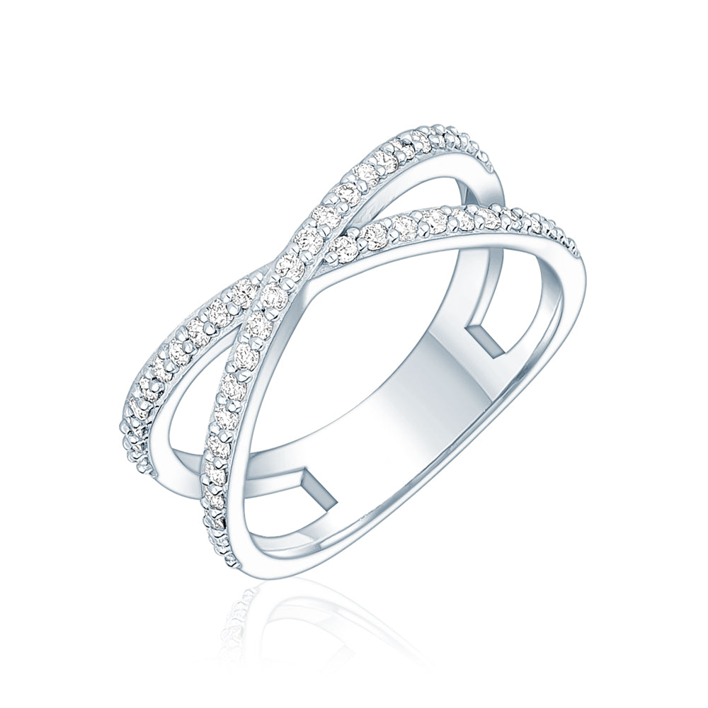 14KT 0.43 CTW Women’s Cross Over Diamond Ring