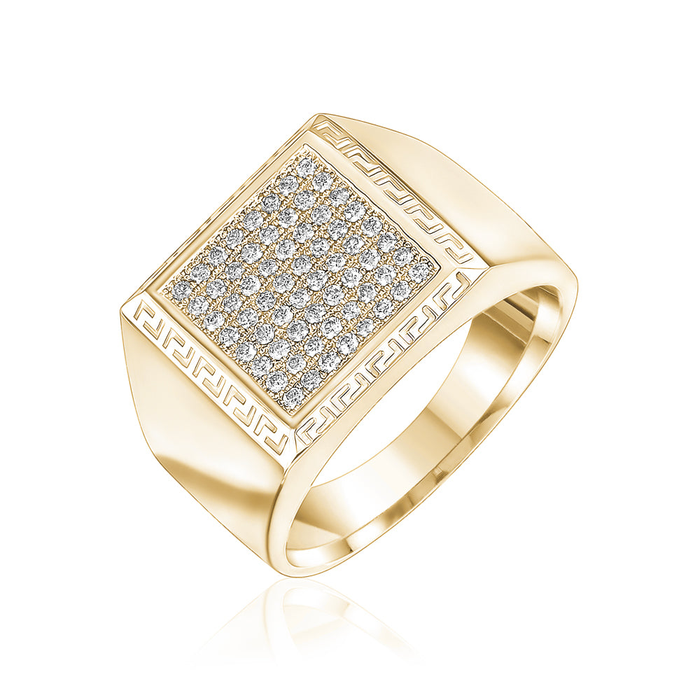 10K 0.45 CTW Greek Trim Square Men’s Ring