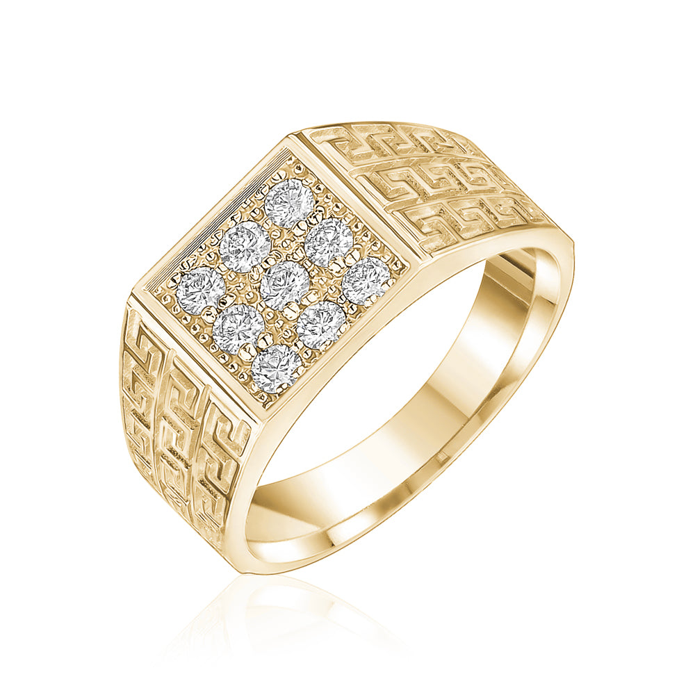 10K 0.40 CTW Greek Square Men’s Ring