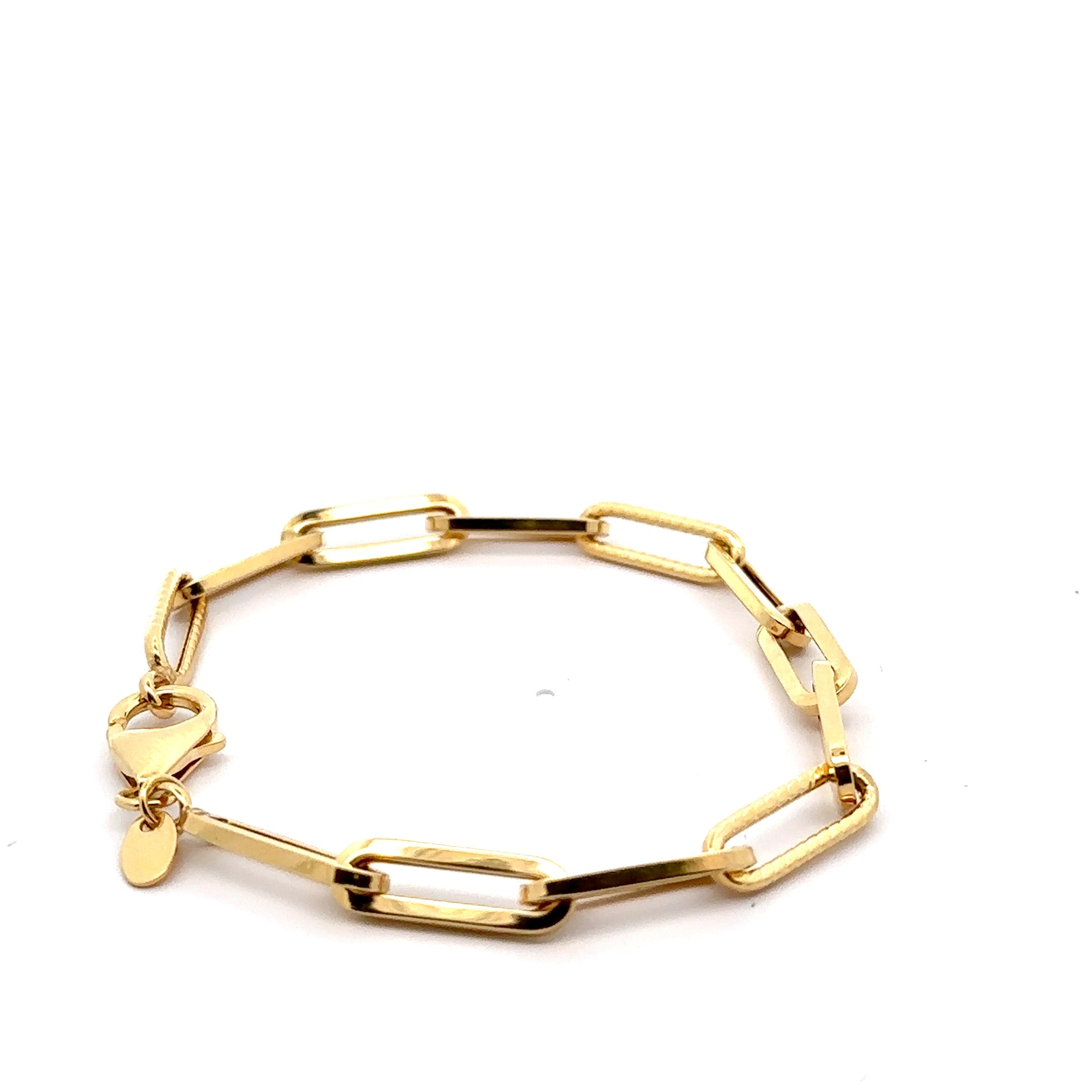 10KT Yellow Gold Paper Clip Style Women's Bracelet