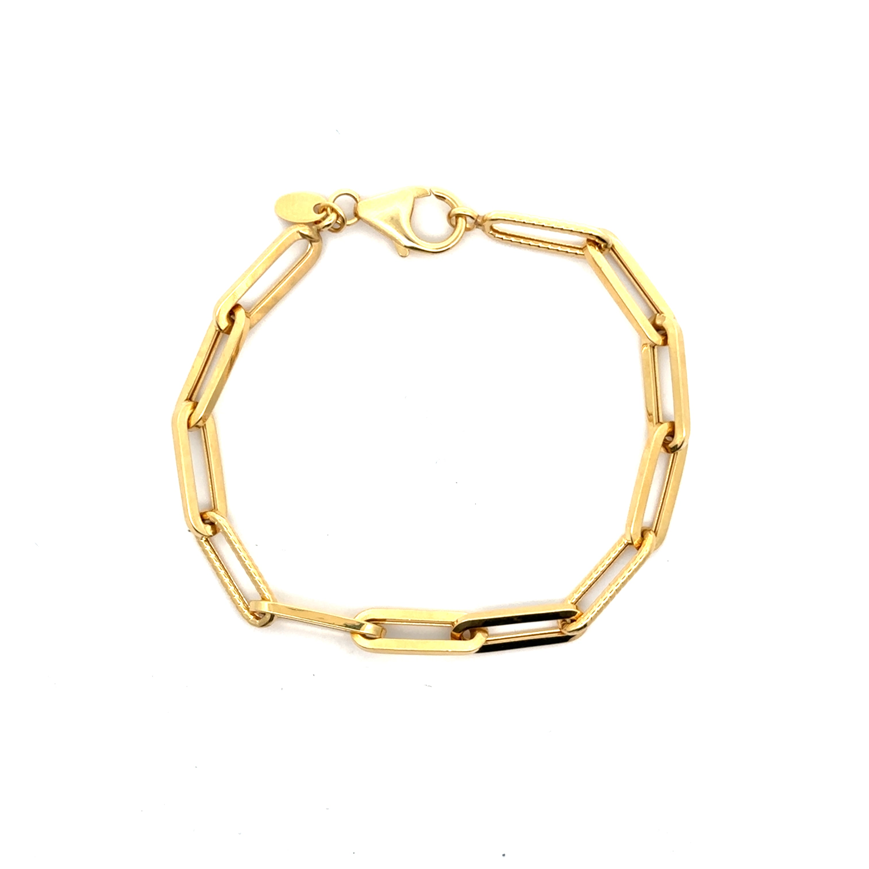 10KT Yellow Gold Paper Clip Style Women's Bracelet