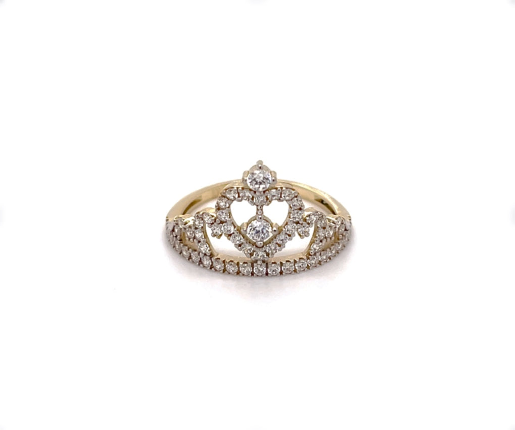 Women’s Gold Heart Tiara Ring