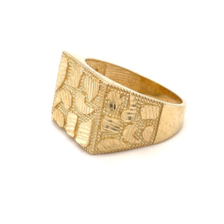 10K Quad Nugget Diamond Cut Men’s Ring