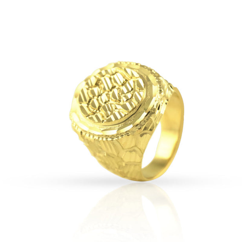 10KT Round Nugget Men’s Ring