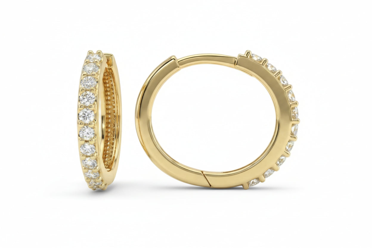 10KT Gold Accented Large Huggies