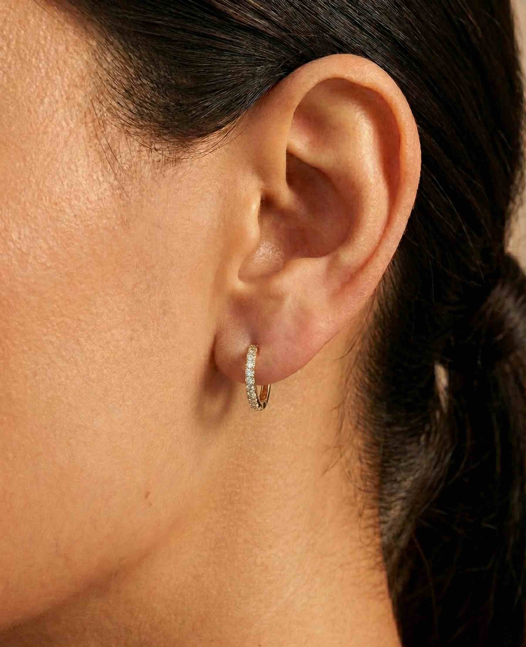 10KT Gold Accented Oval Huggies