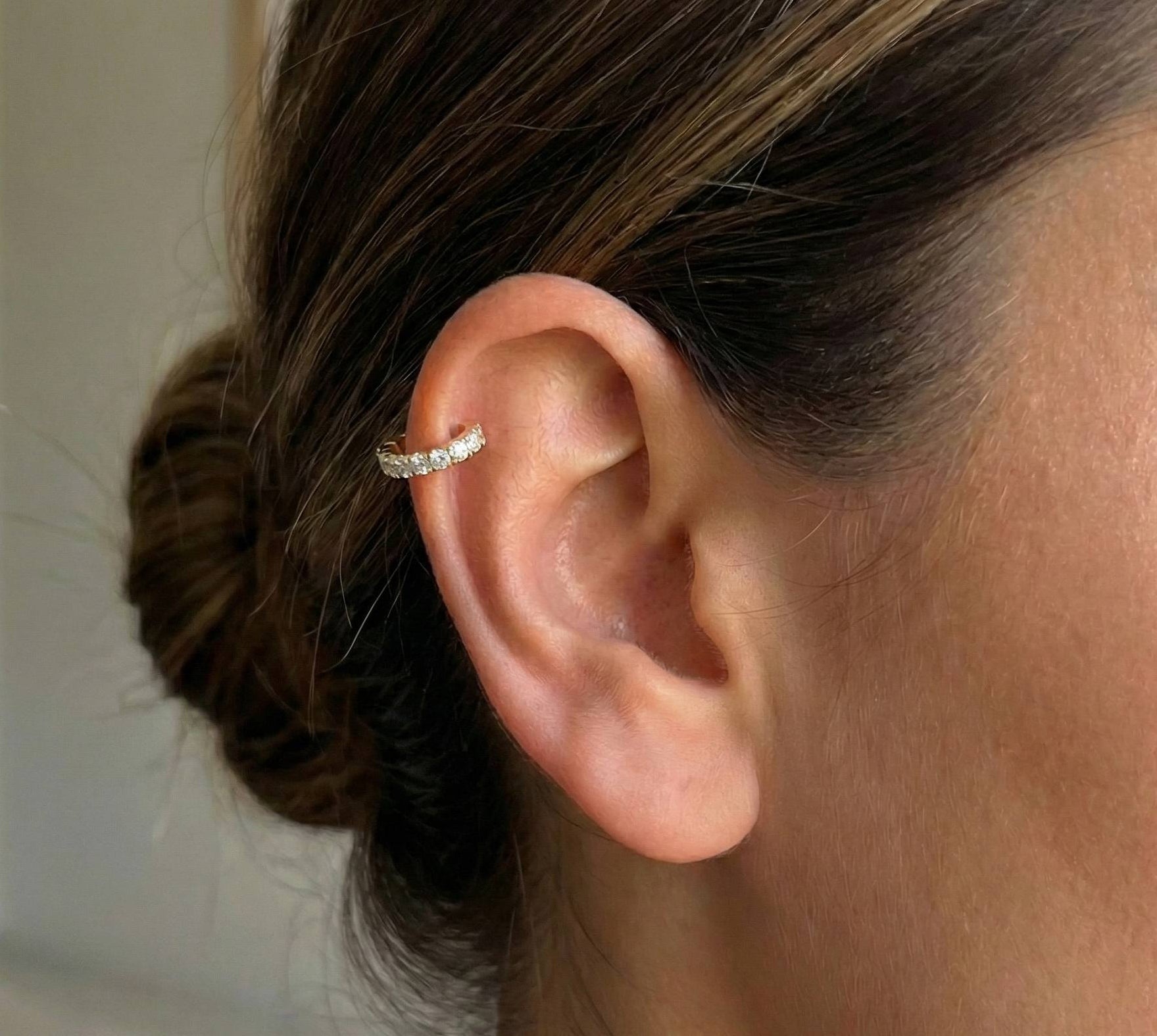 10KT Gold Accented Small Huggies