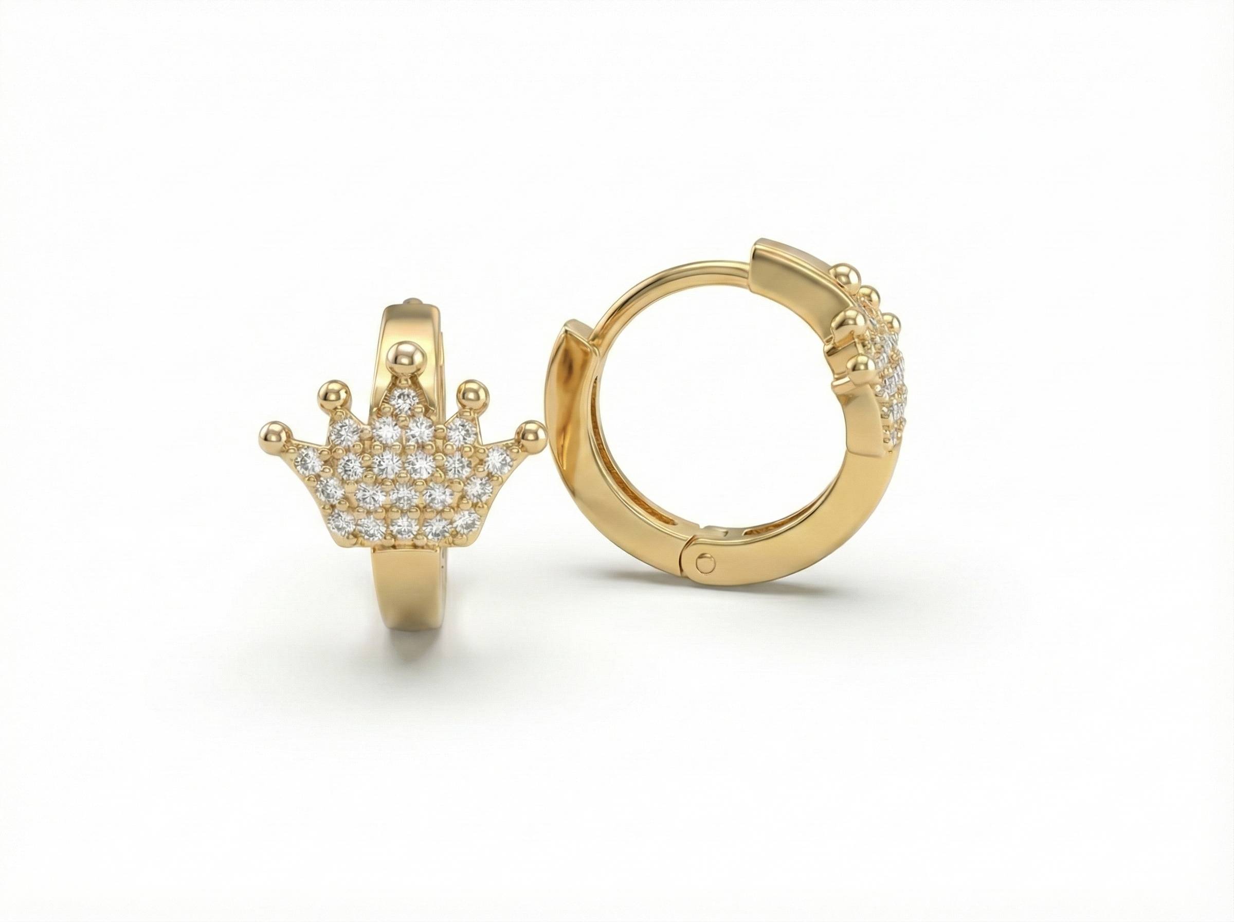 10KT Gold Crown Huggies