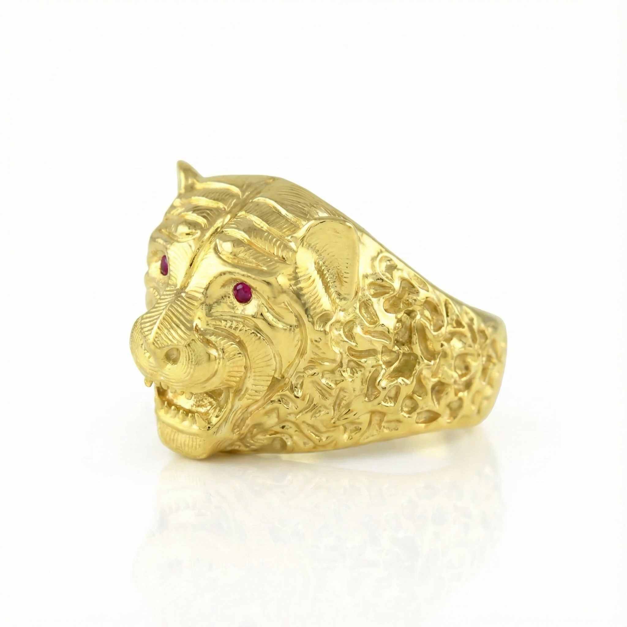 10KT Men’s Tiger Head Ring