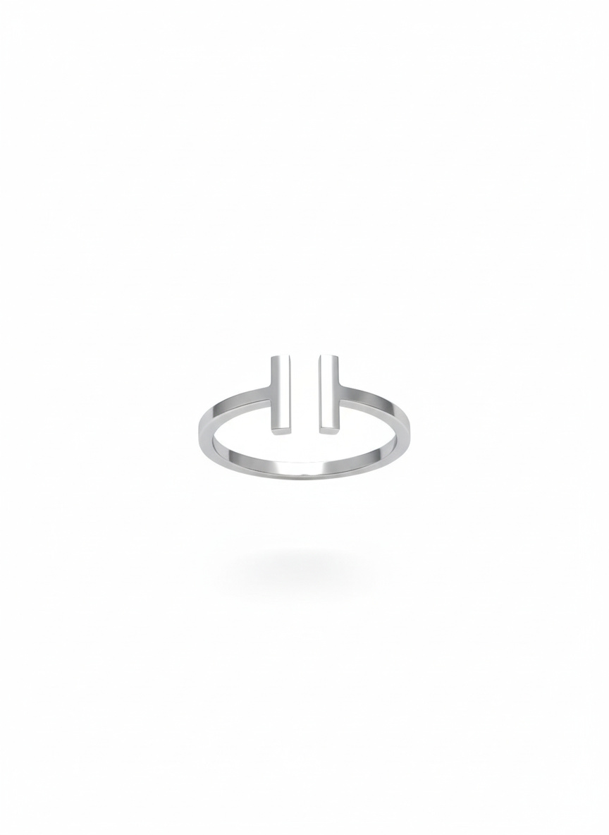 10KT Open T Bar Ring