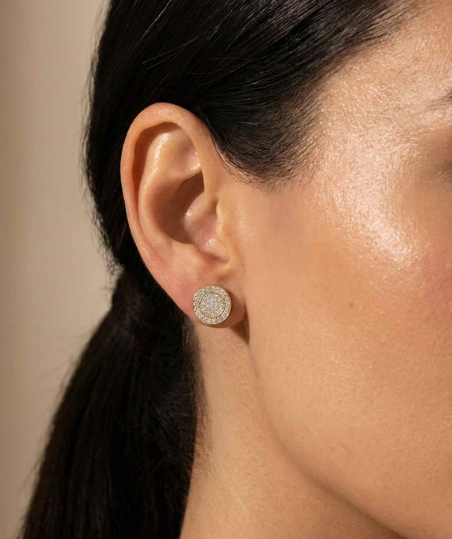 10 KT 1.0 CTW Round Concentric Studs