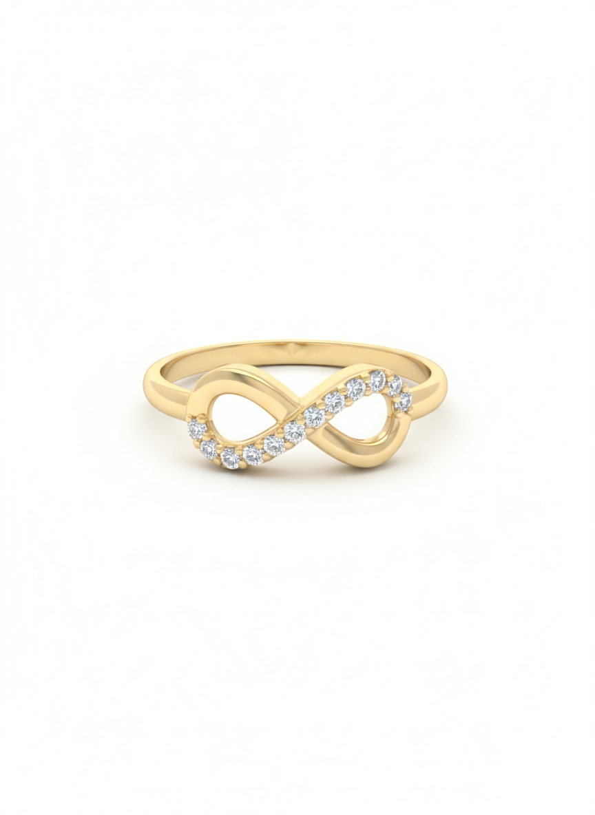 10KT Studded Infinity Ring