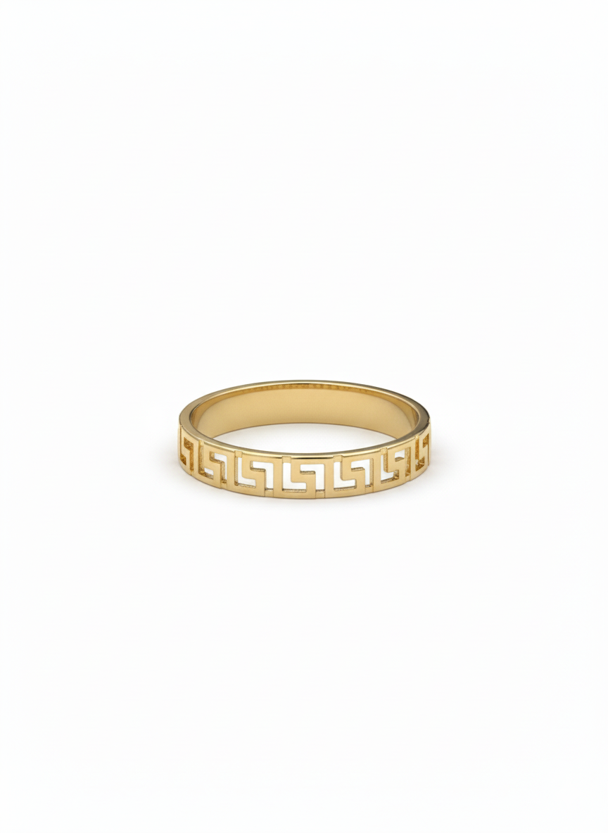 10KT Greek Meander Ring