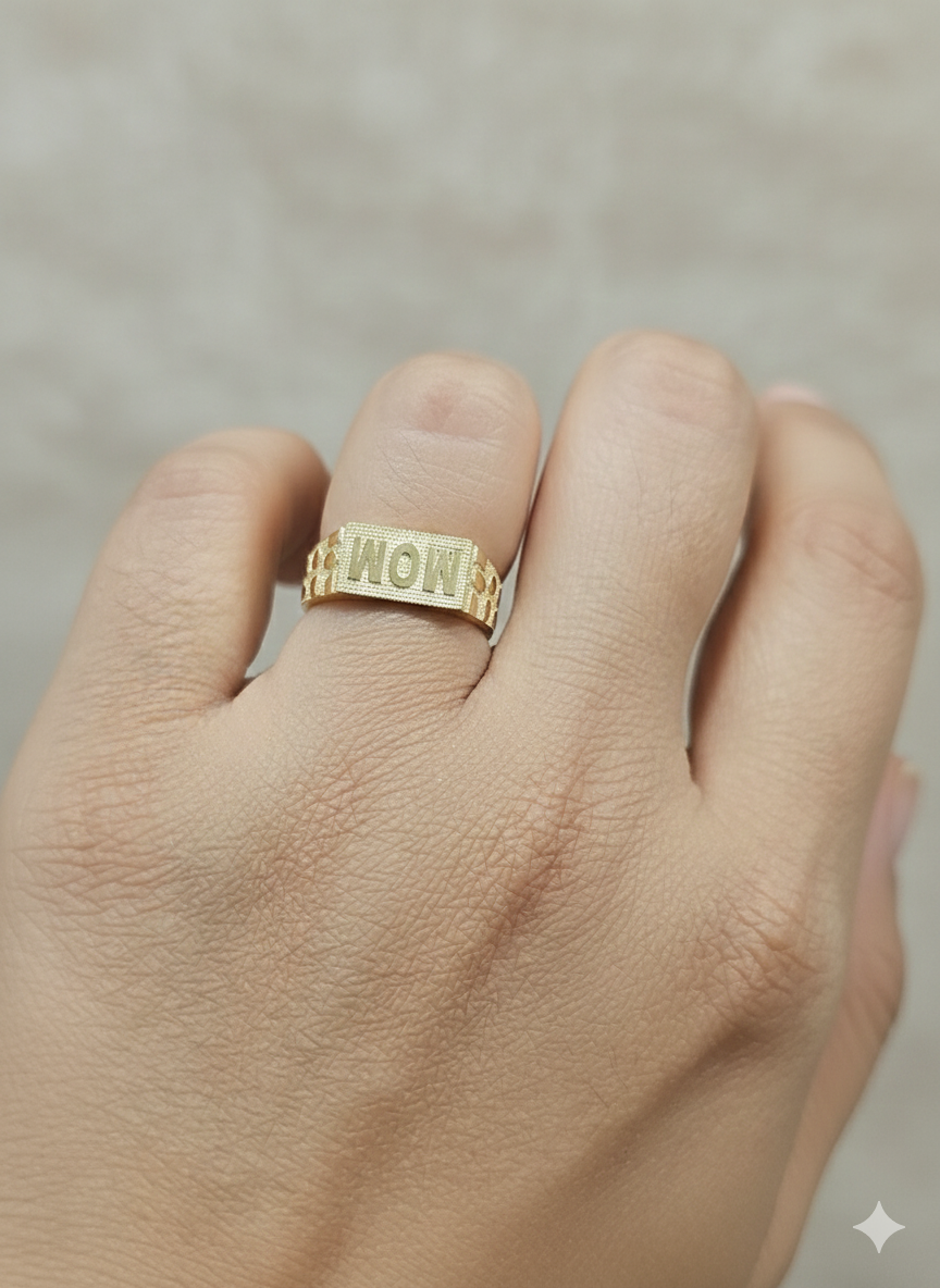 10KT Mom Nugget Style Ring