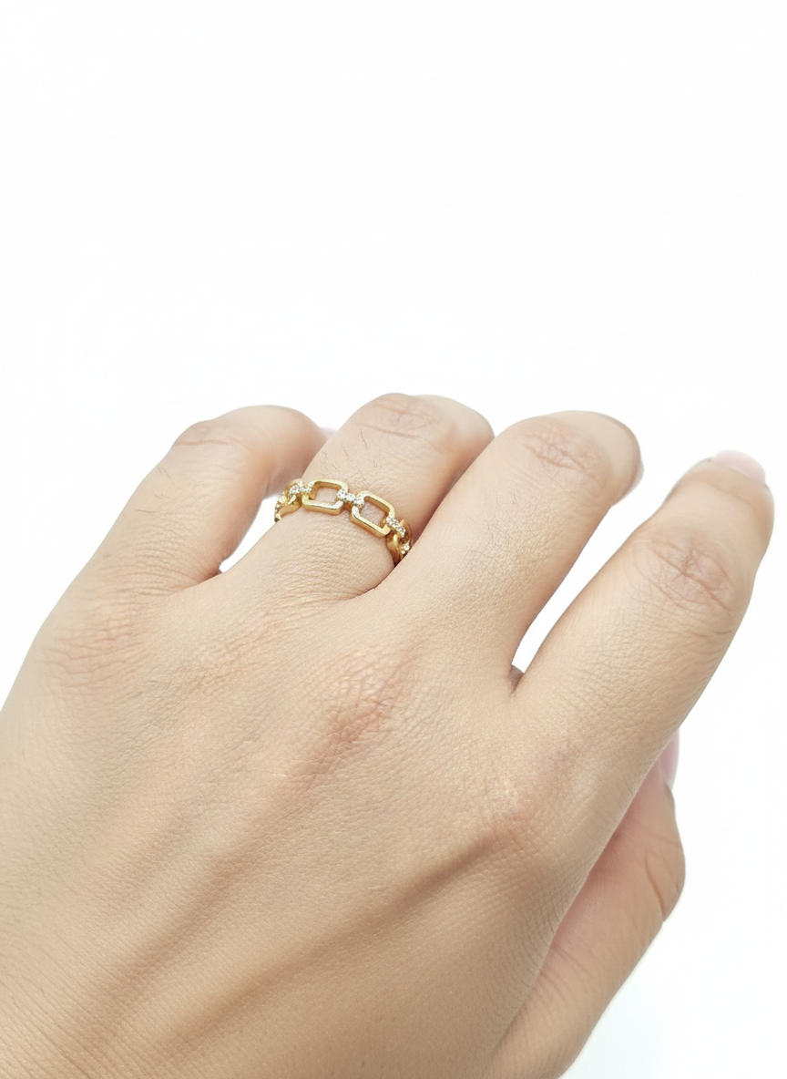 10KT Interlink Chain Ring