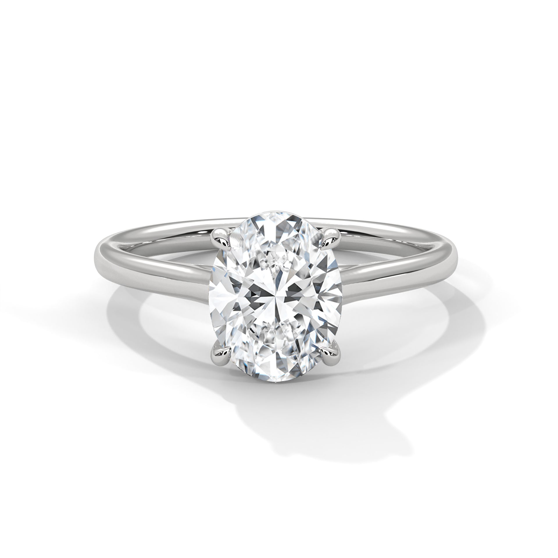 14KT 3.00CTW Oval Solitaire Lab Diamond Ring