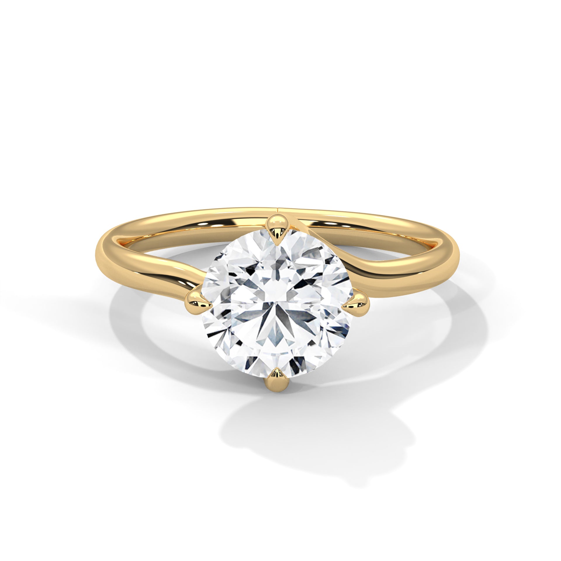14KT 1.00CTW Twist Cross Mount Lab Diamond Solitaire Engagement Ring
