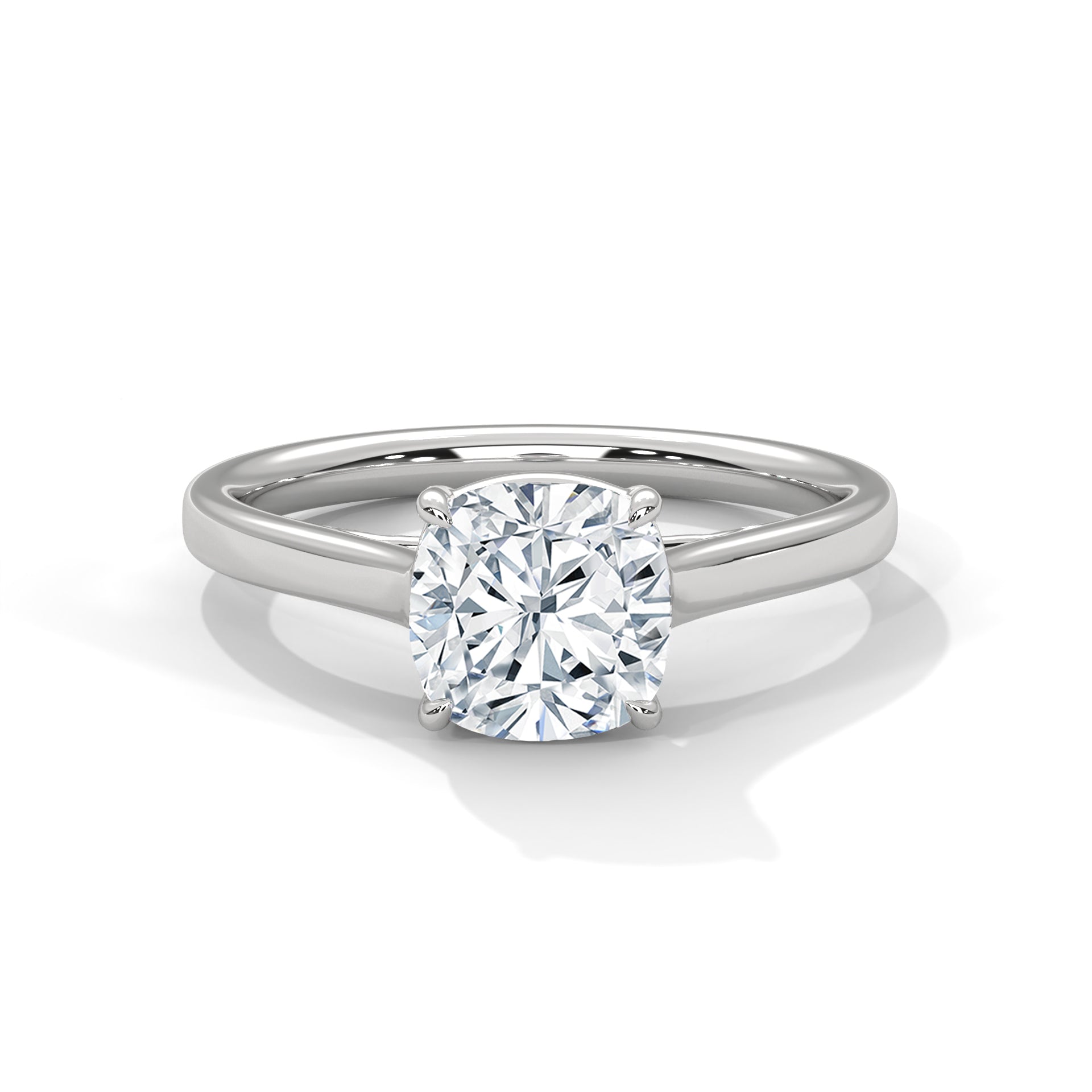 14KT 1.00 CTW Cushion Solitaire Lab Diamond Engagement Ring