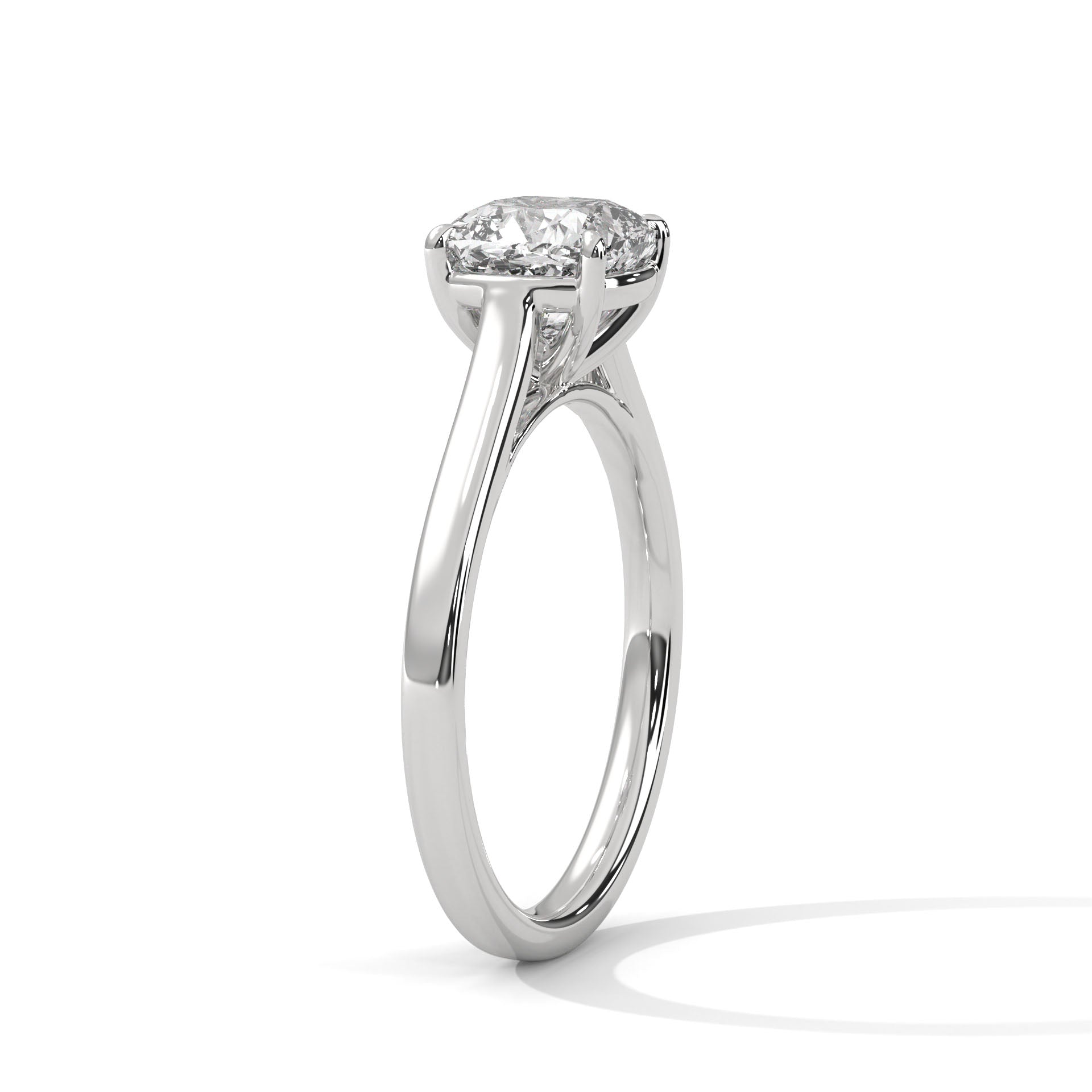 14KT 1.00 CTW Cushion Solitaire Lab Diamond Engagement Ring