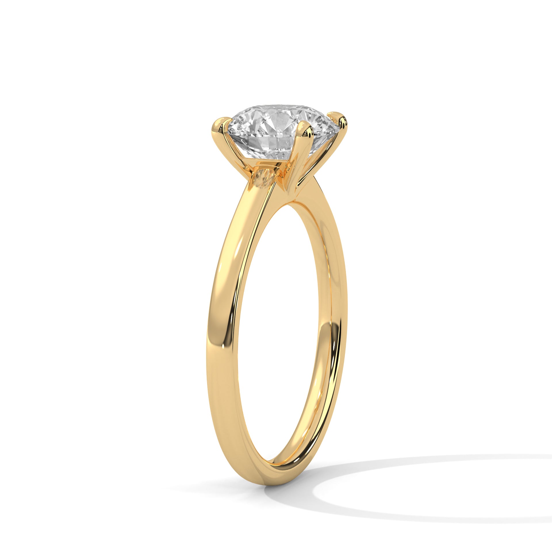 14KT 3.00CTW Round Brilliant Classic Solitaire Four-Prong Lab Diamond Engagement Ring