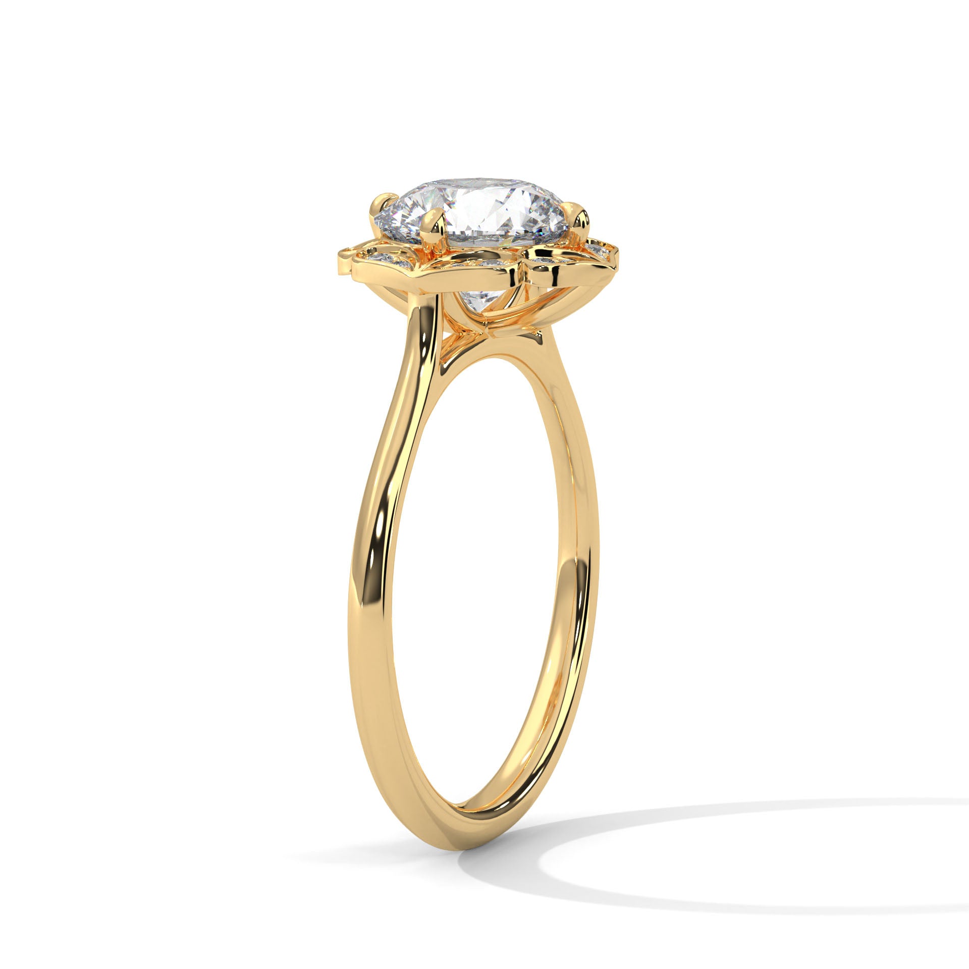 14KT 1.12 TDW Round Eternal Bloom Lab Diamond Ring