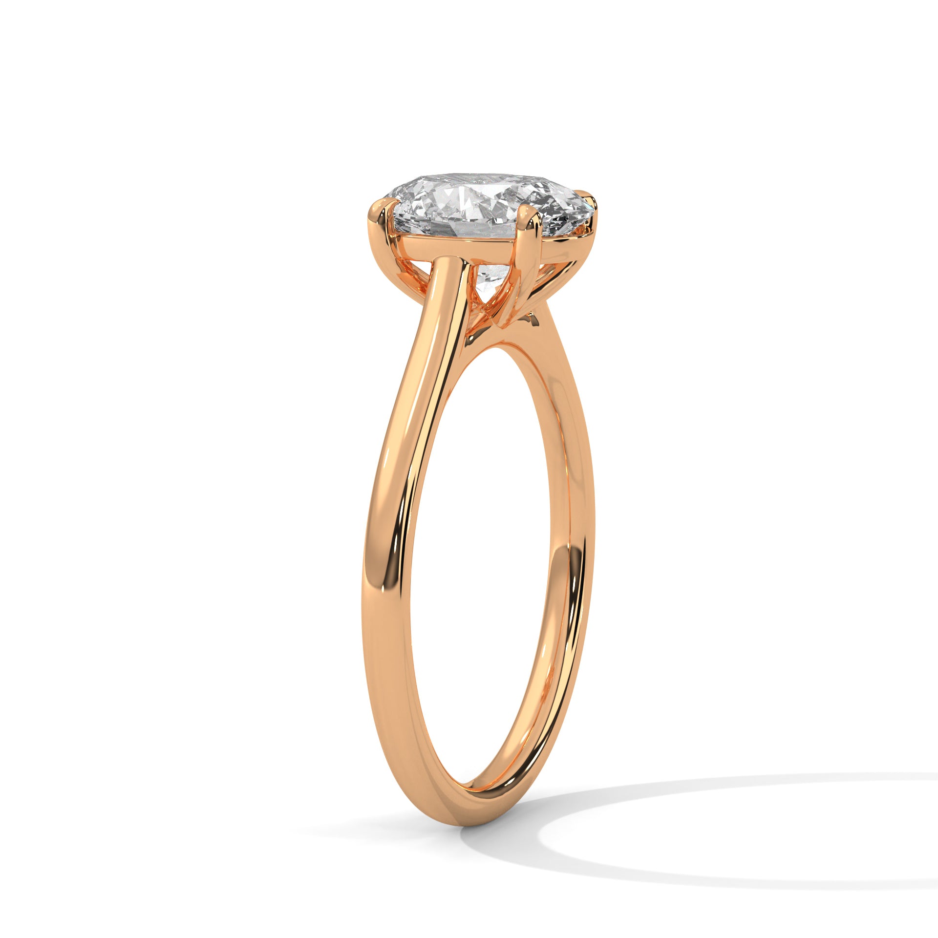 14KT 3.00CTW Oval Solitaire Lab Diamond Ring