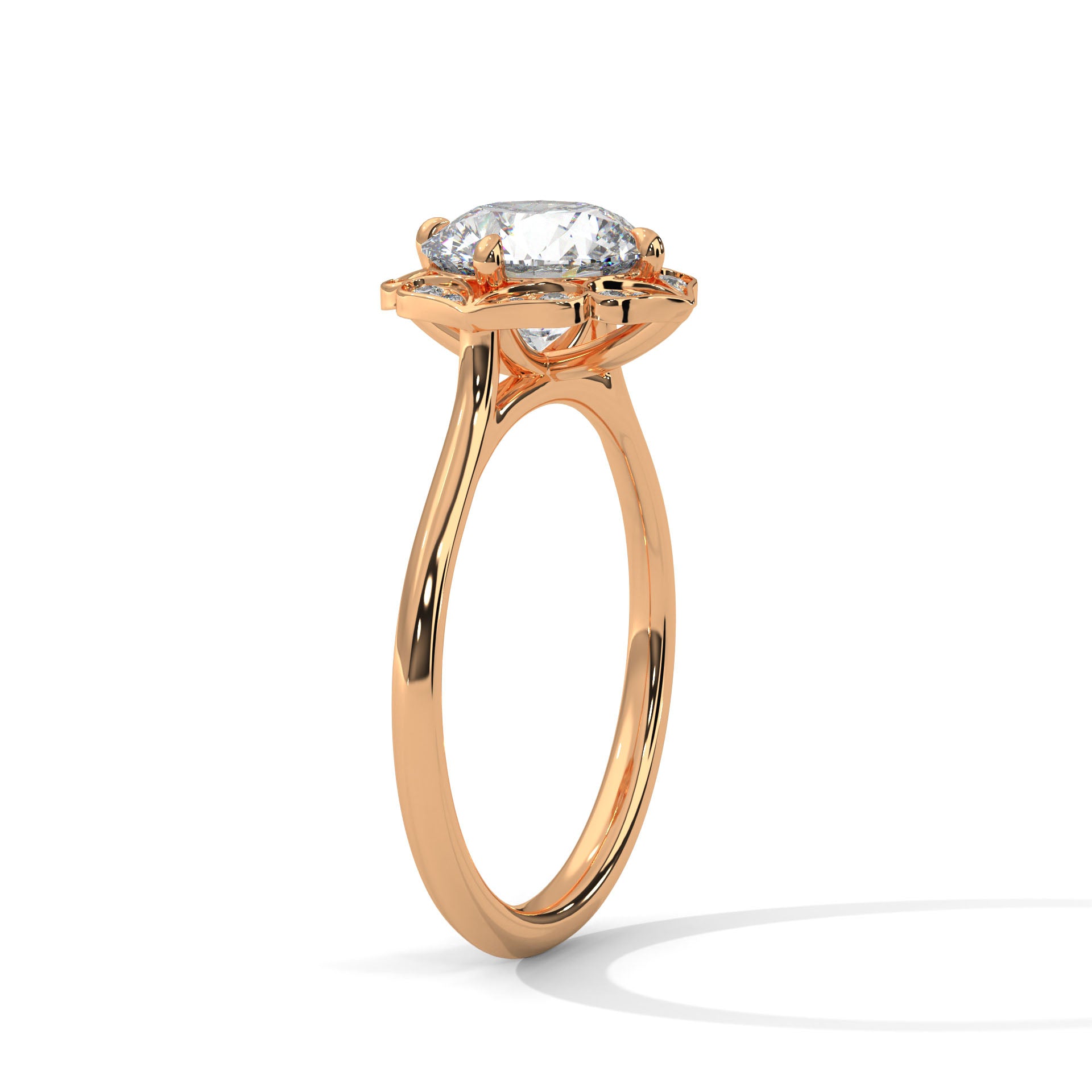 14KT 1.12 TDW Round Eternal Bloom Lab Diamond Ring