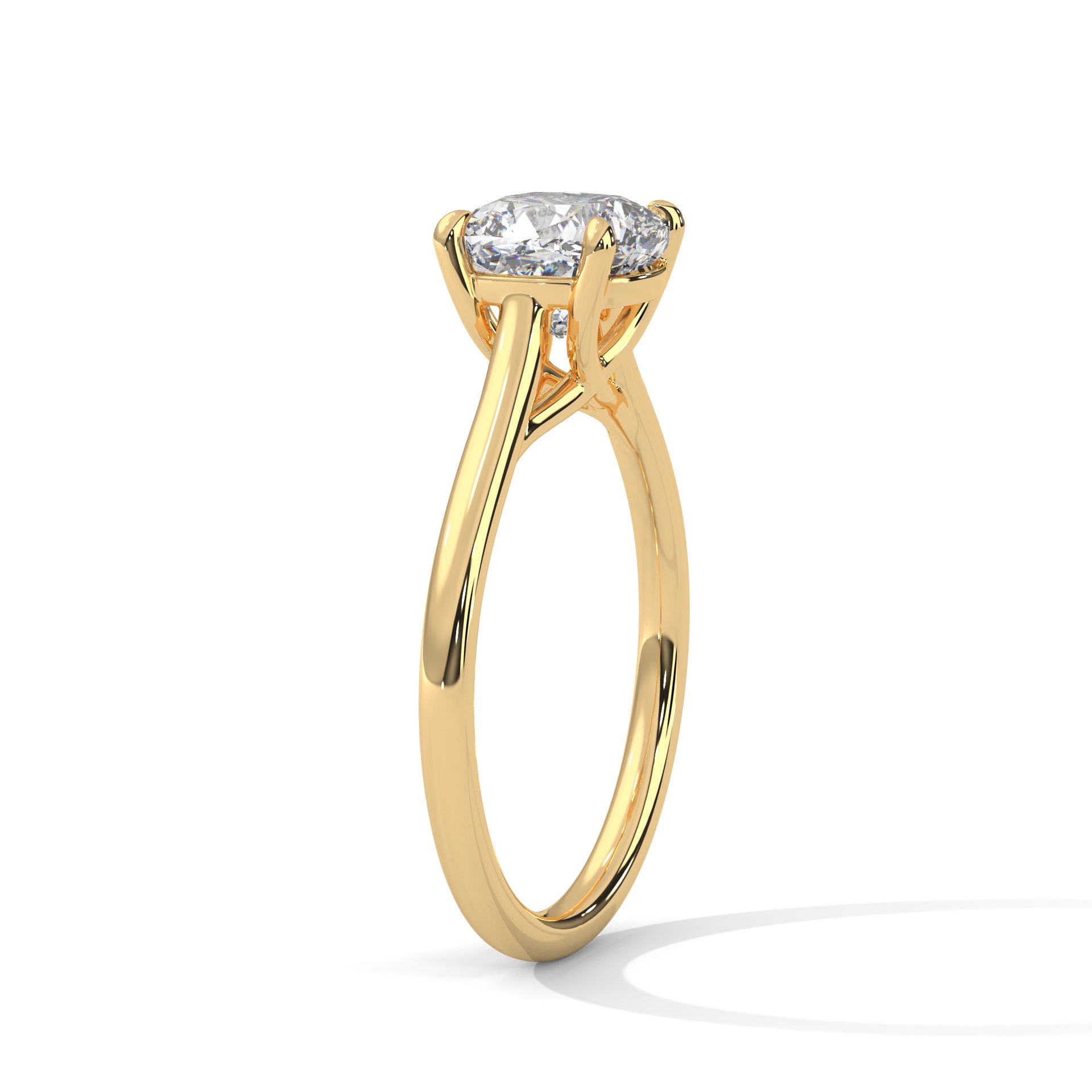14KT 3.00CTW Cushion Cut Solitaire Lab Diamond Engagement Ring