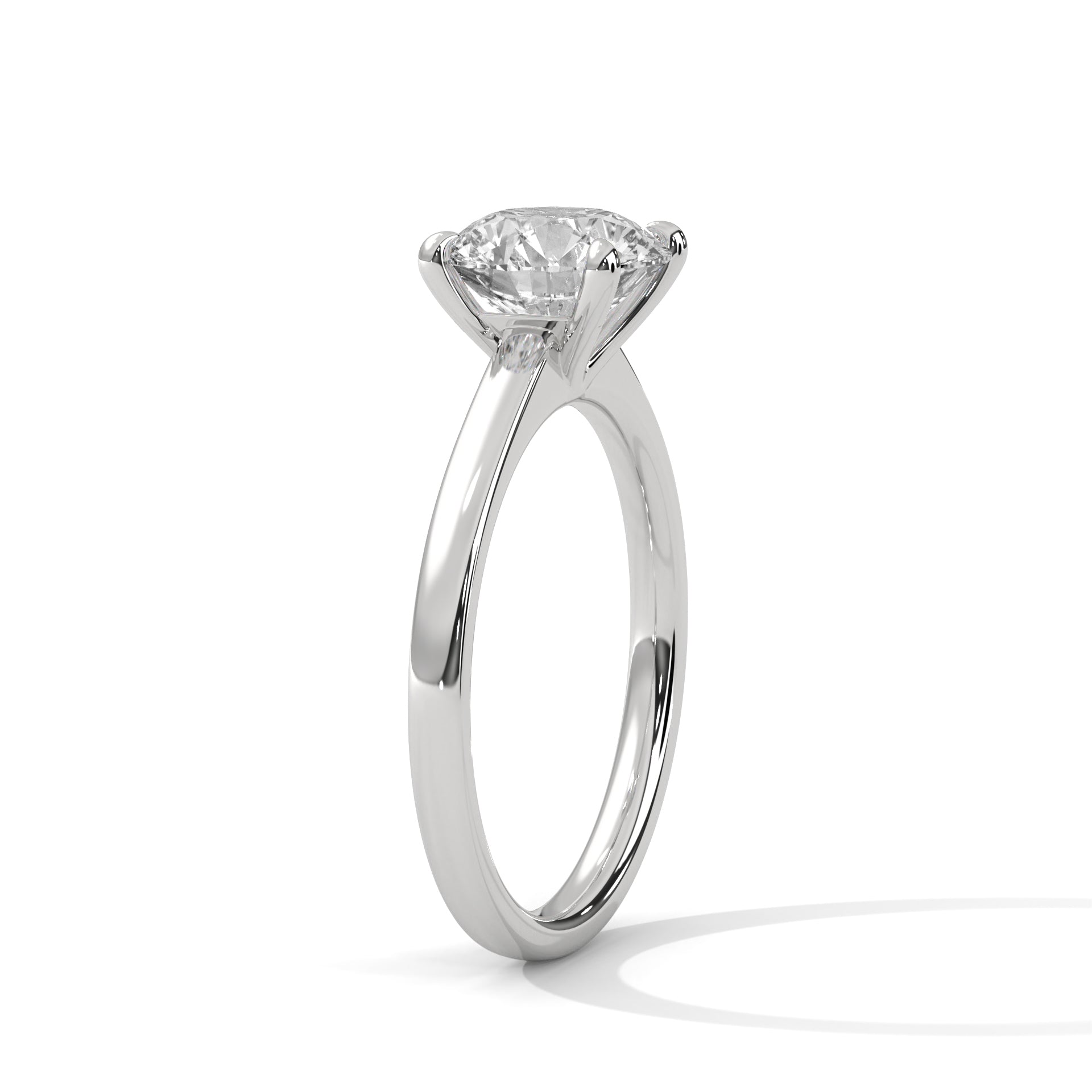 14KT 3.00CTW Round Brilliant Classic Solitaire Four-Prong Lab Diamond Engagement Ring