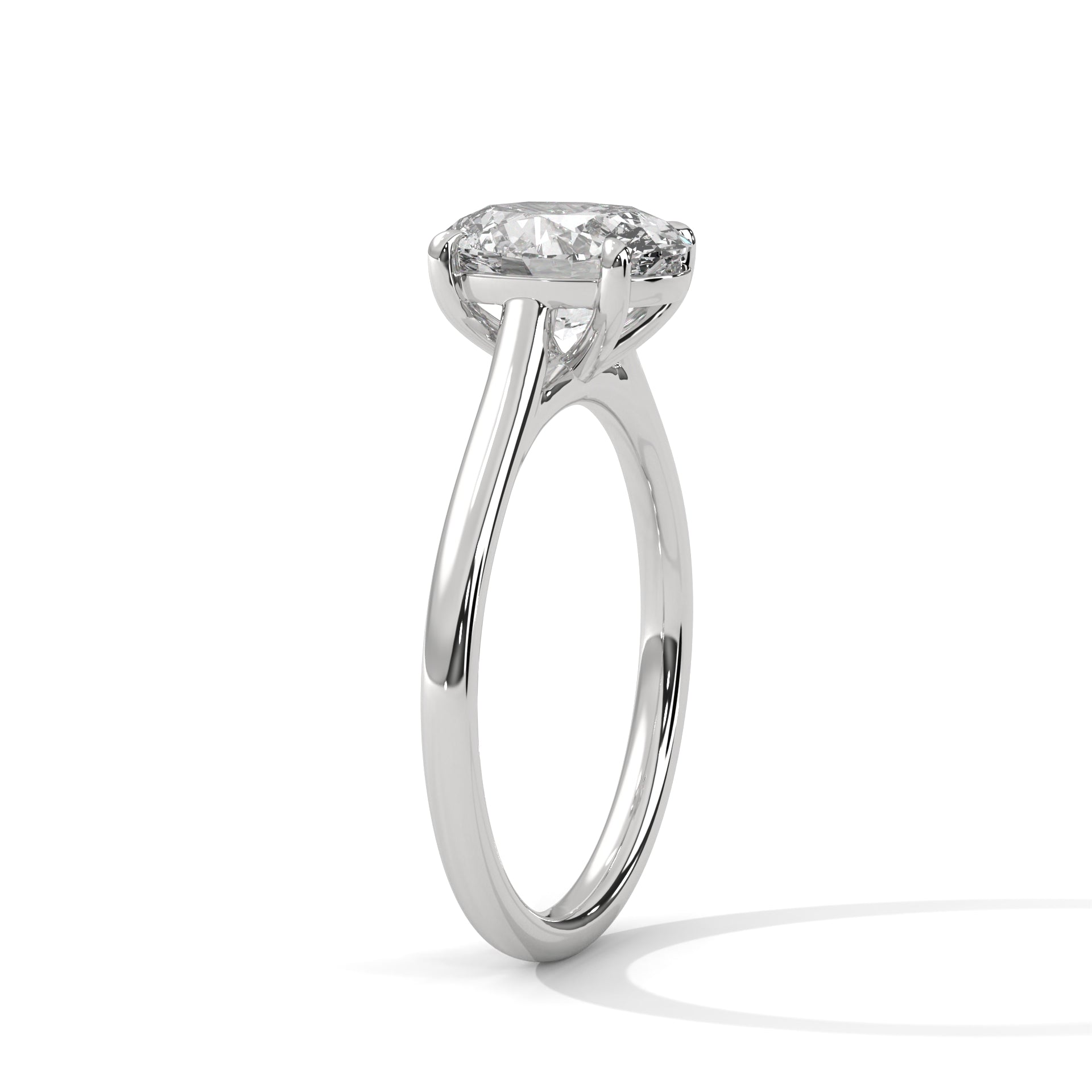 14KT 3.00CTW Oval Solitaire Lab Diamond Ring
