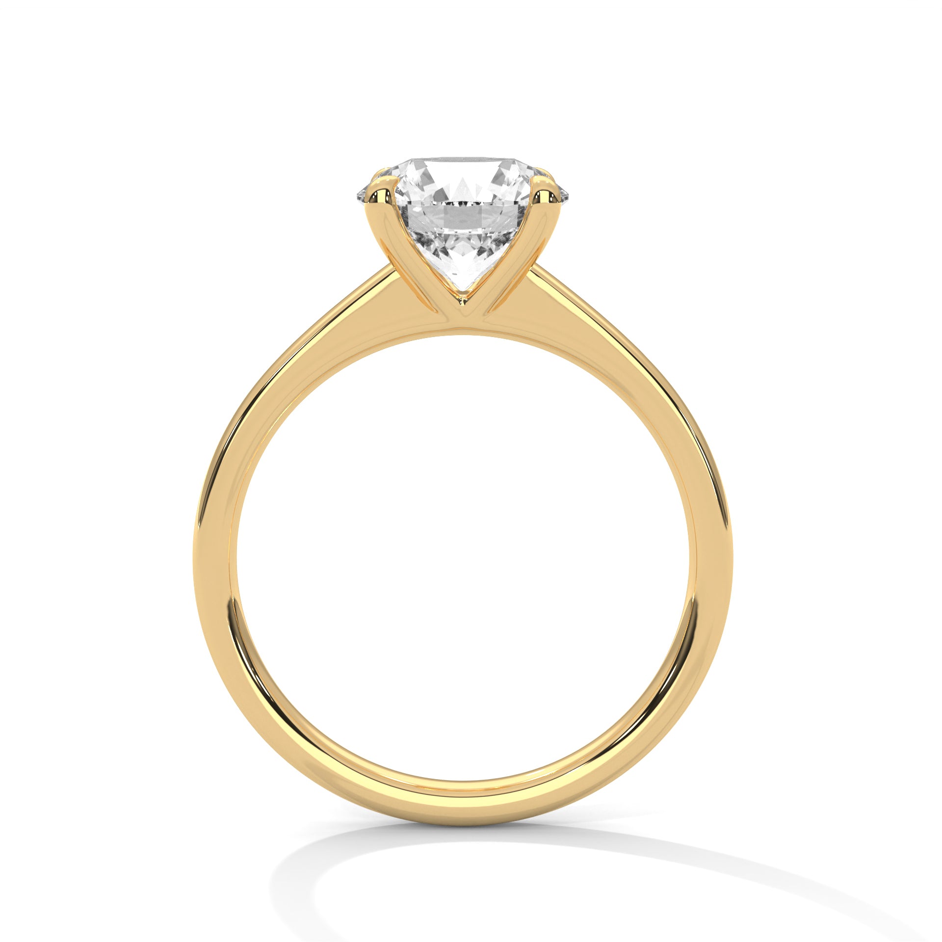 14KT 3.00CTW Round Brilliant Classic Solitaire Four-Prong Lab Diamond Engagement Ring