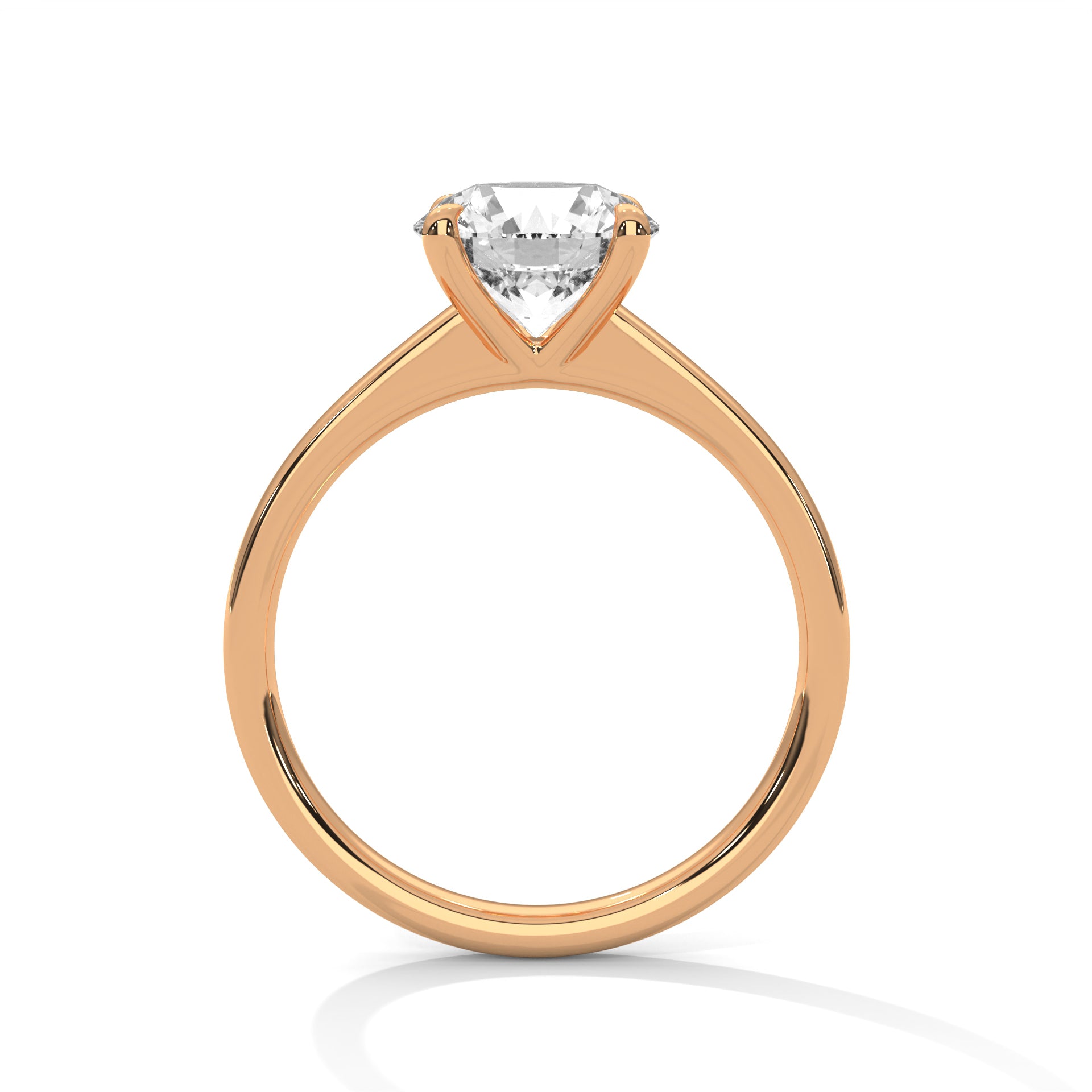 14KT 3.00CTW Round Brilliant Classic Solitaire Four-Prong Lab Diamond Engagement Ring