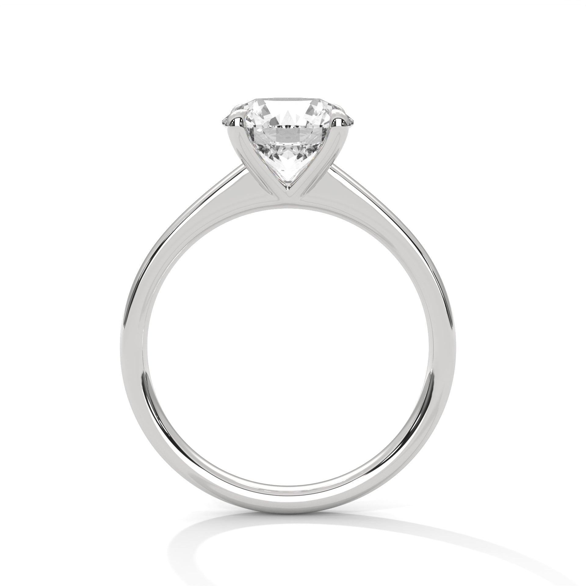 14KT 3.00CTW Round Brilliant Classic Solitaire Four-Prong Lab Diamond Engagement Ring