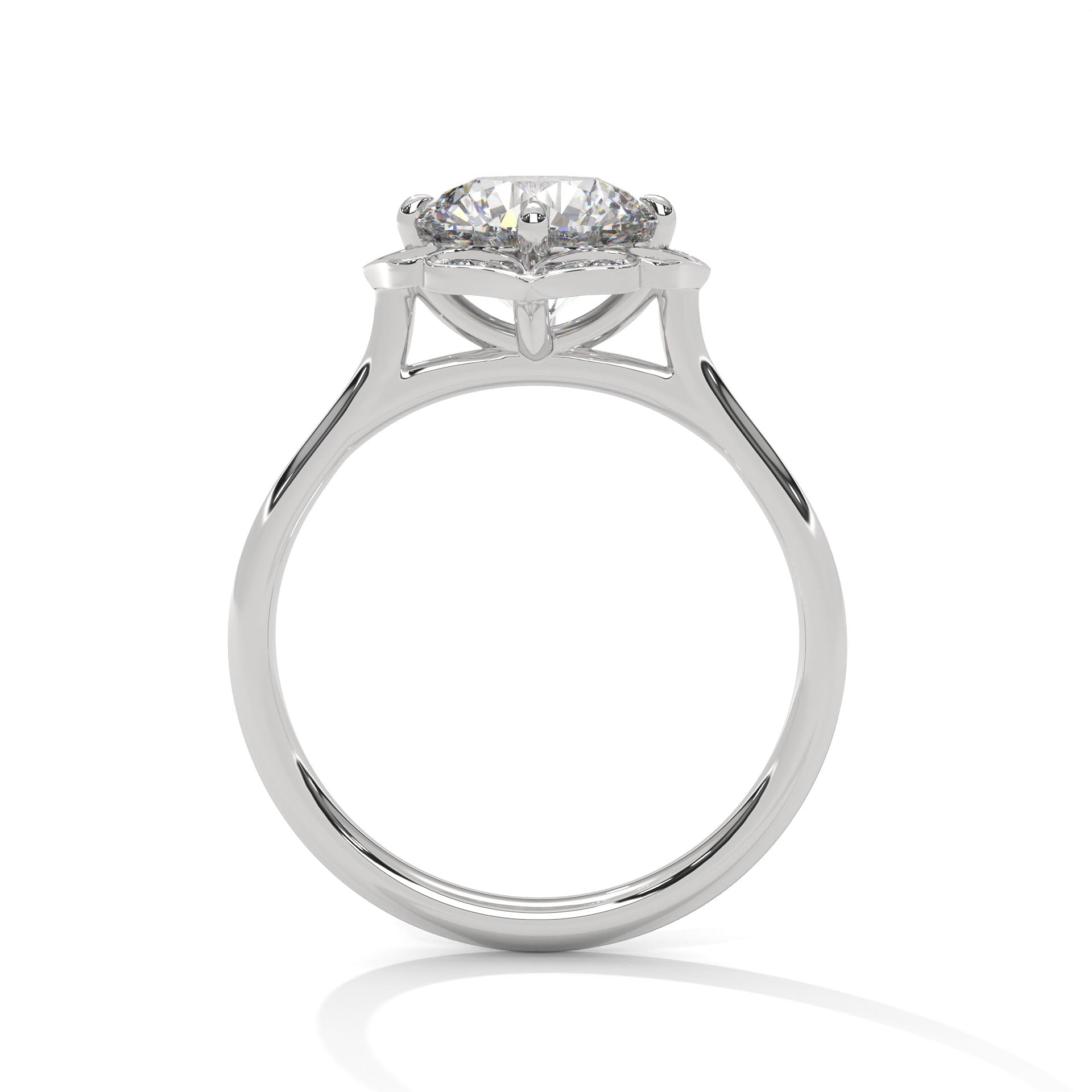 14KT 1.12 TDW Round Eternal Bloom Lab Diamond Ring