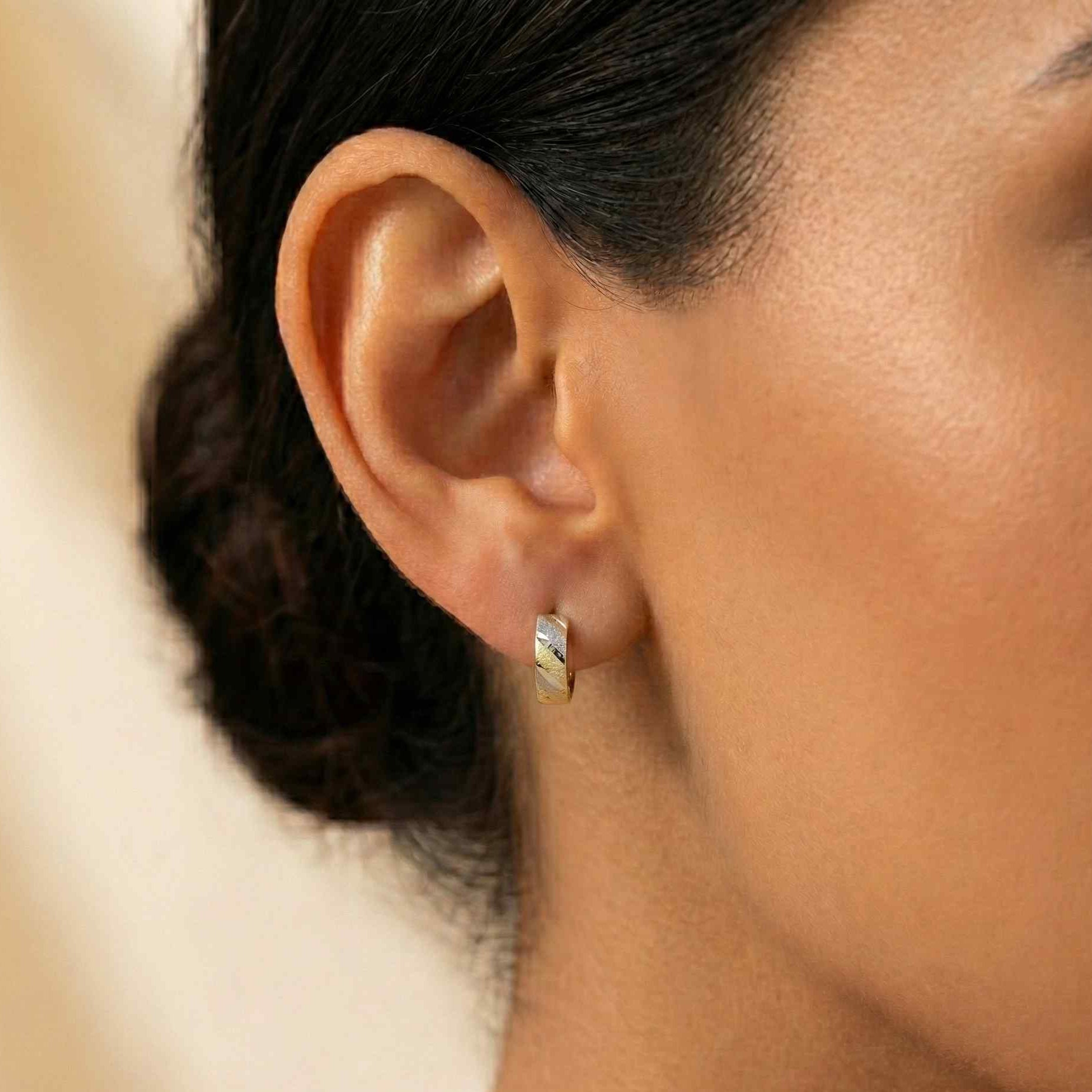 10KT Gold 3-tone Nevaeh Huggies