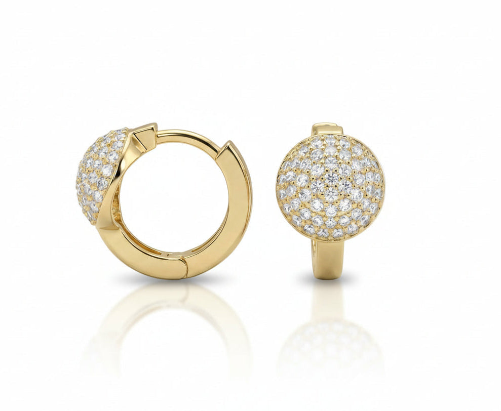 Gold Paved Dome Huggies