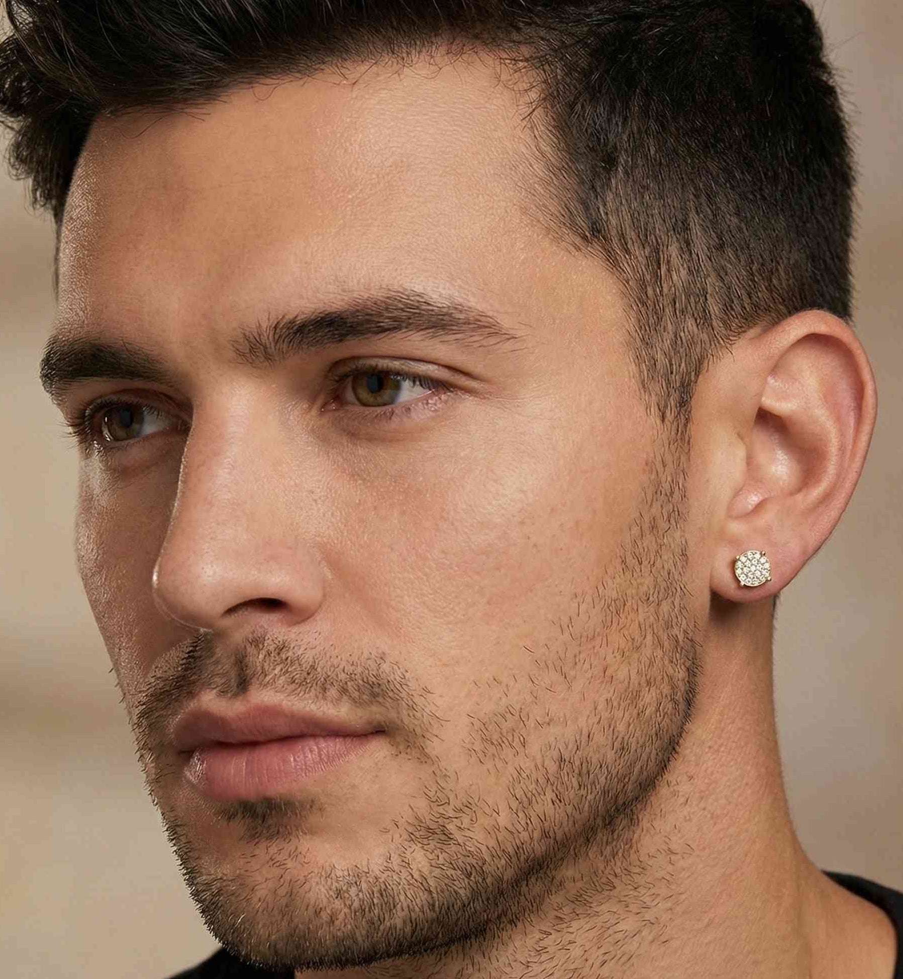 10 KT 0.50 CTW Round Cluster Studs