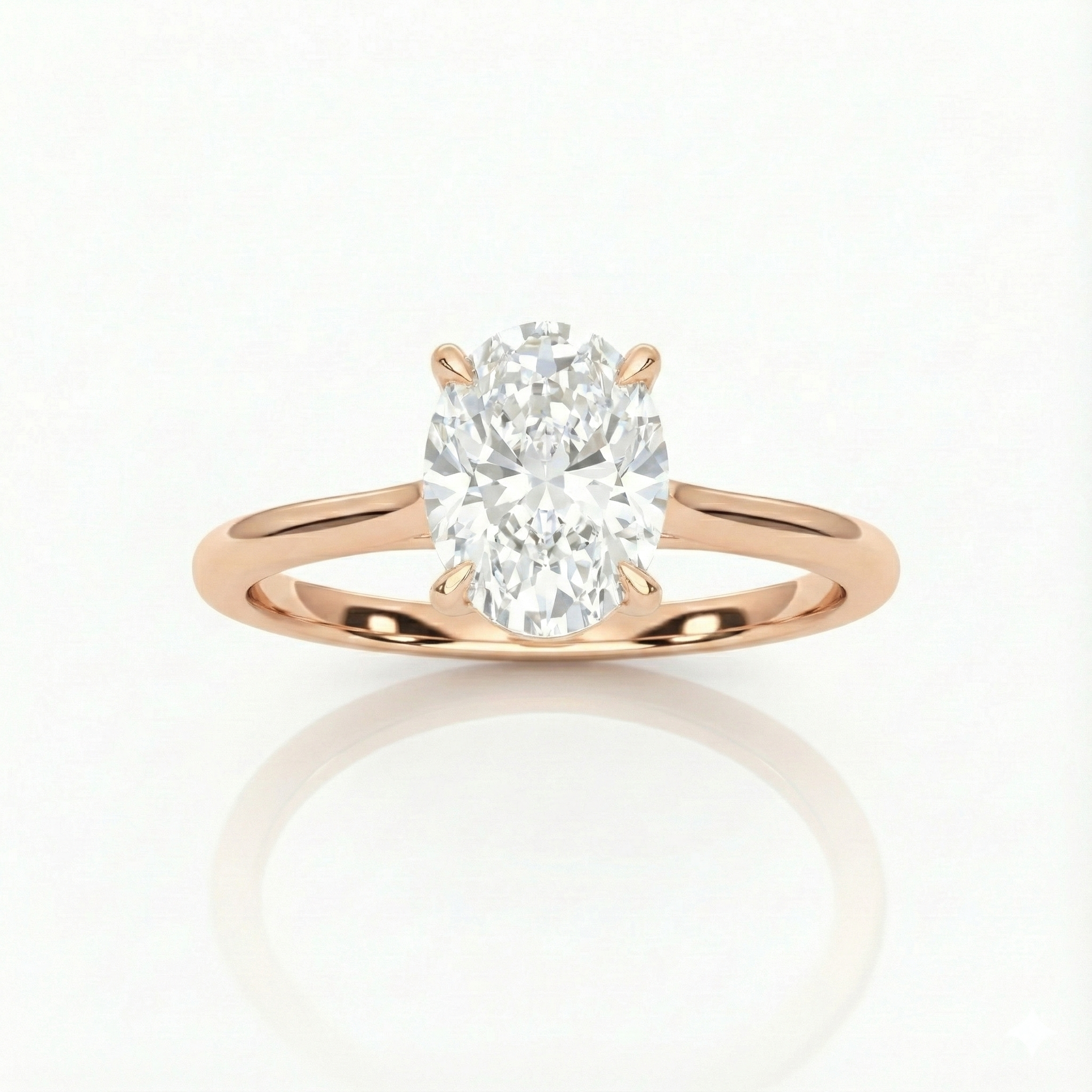 14KT .50Ct Oval Solitaire Lab Diamond Engagement Ring